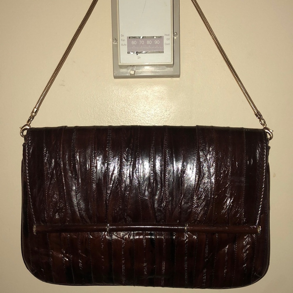 Genuine Eel skin clutch handbag